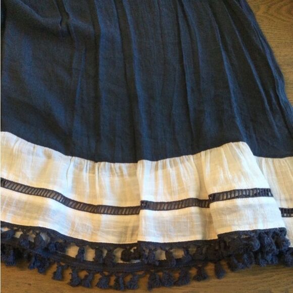 Indigo Soul Tunic Blouse Women’s Size Large Color Navy White 3/4 Sleeve - Picture 7 of 13